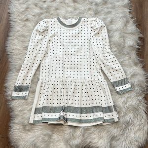 NBW Queen of Sparkles white green rhinestone dress